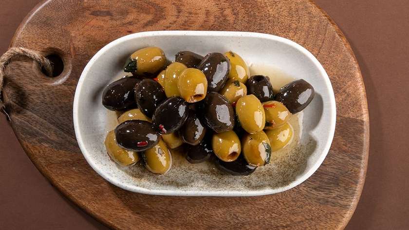 Homamade pickles olives