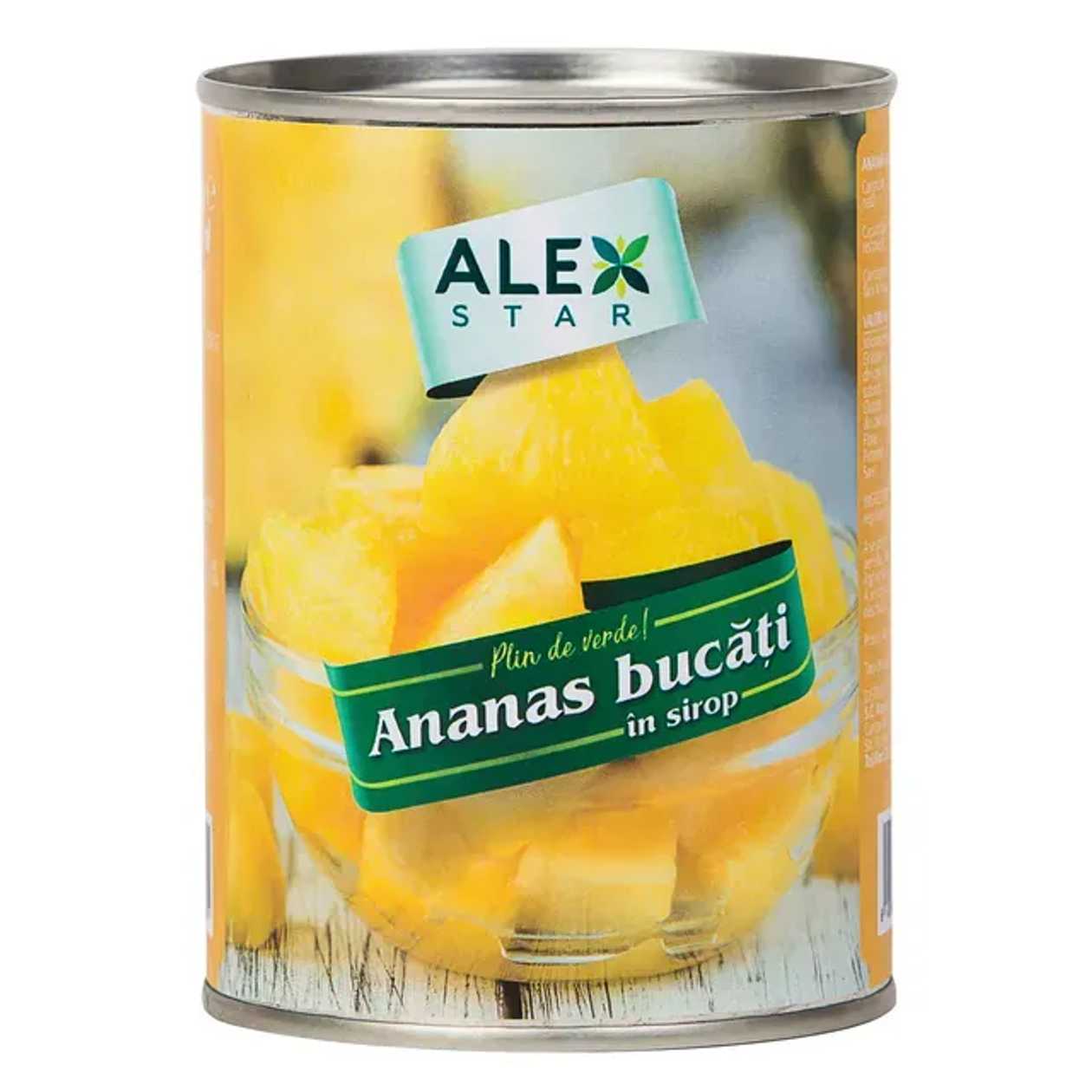 Alex Star Ananas cuburi in sirop 565 g