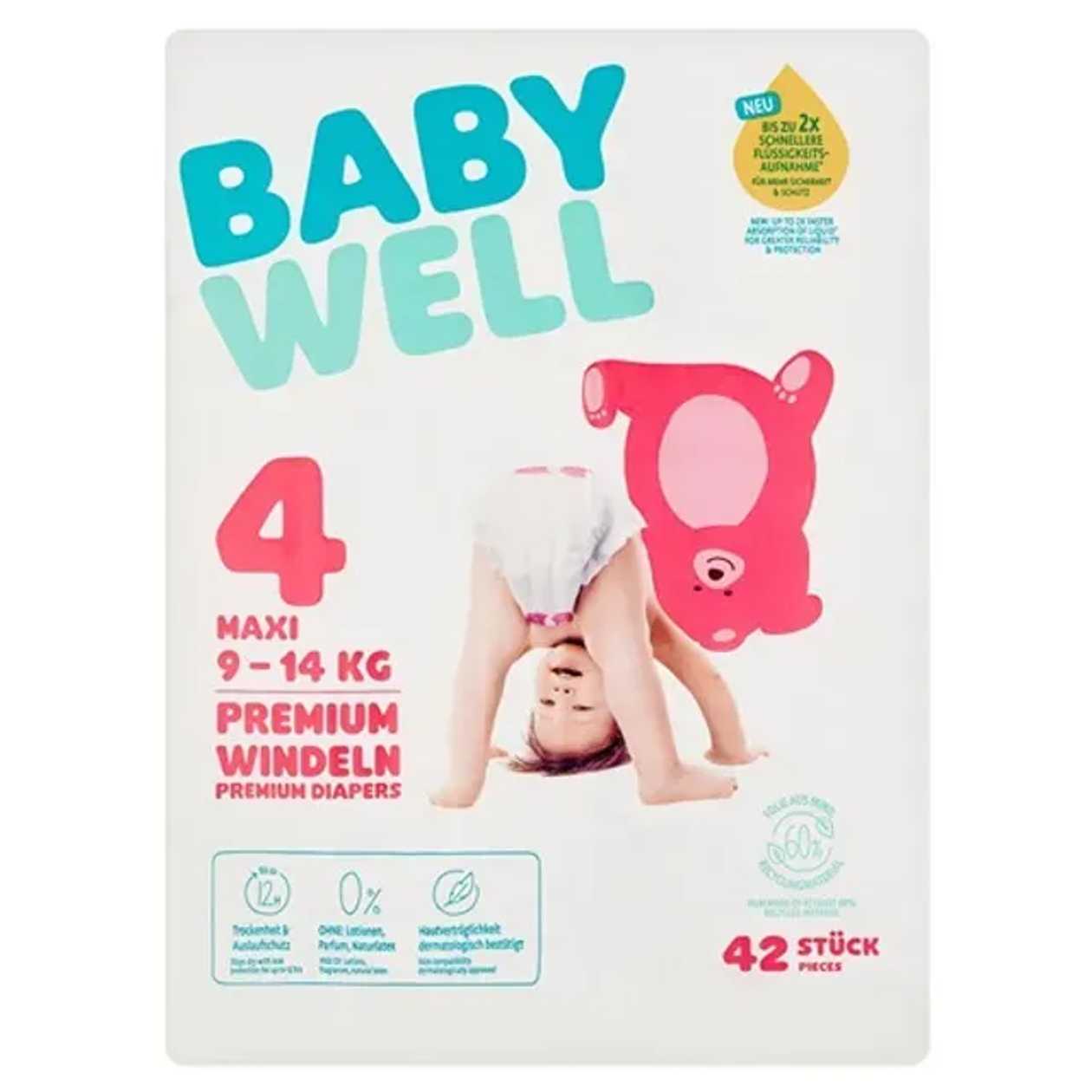 Babywell Scutece 4 Maxi 9-14 kg, 42 buc