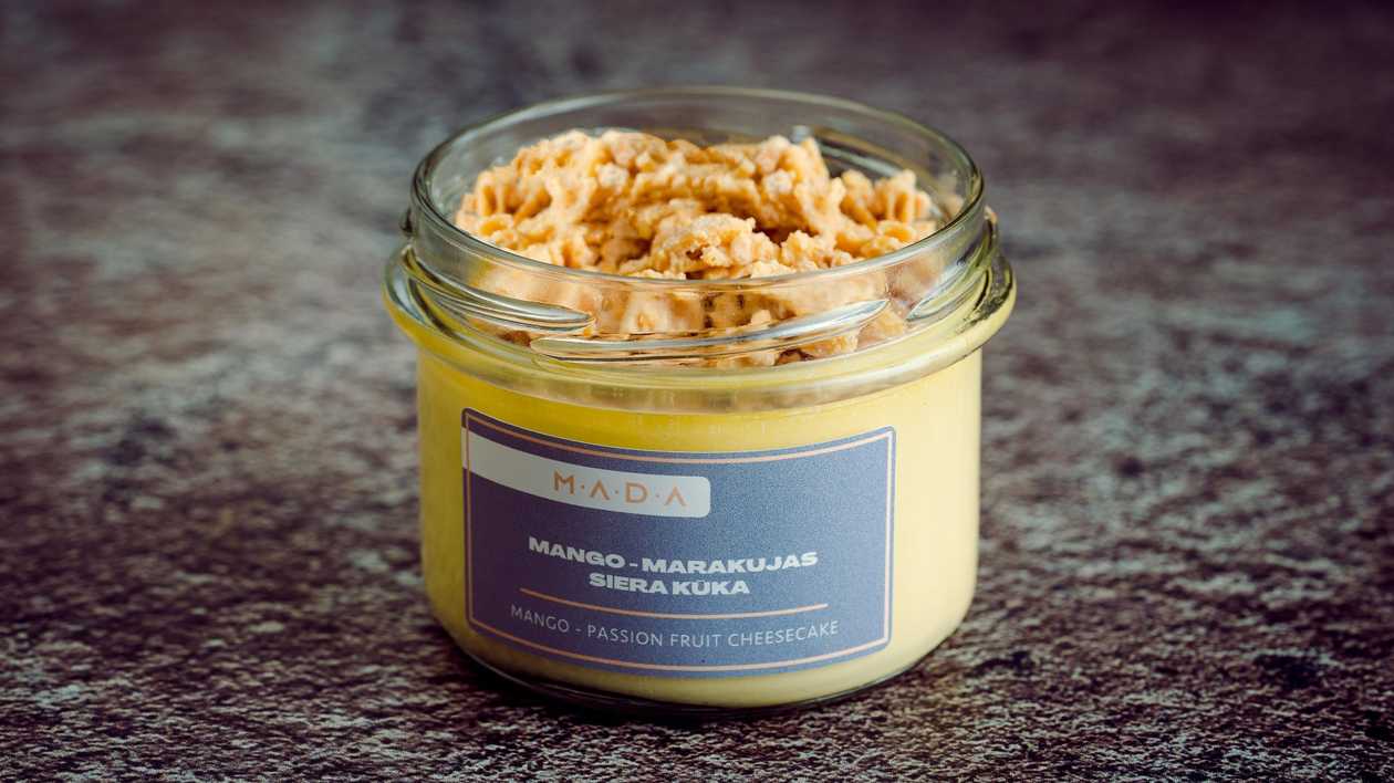 Mango passion fruit cheesecake