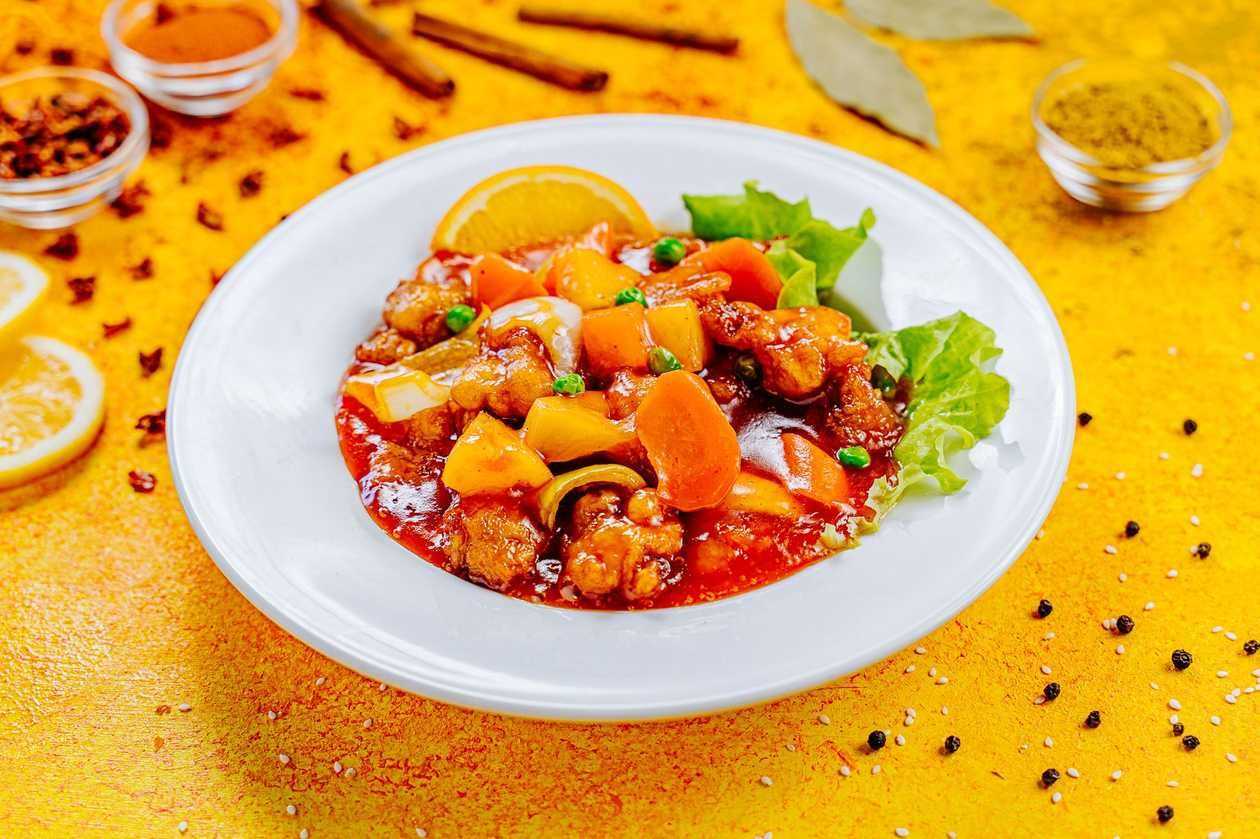 47. Sweet and sour chicken