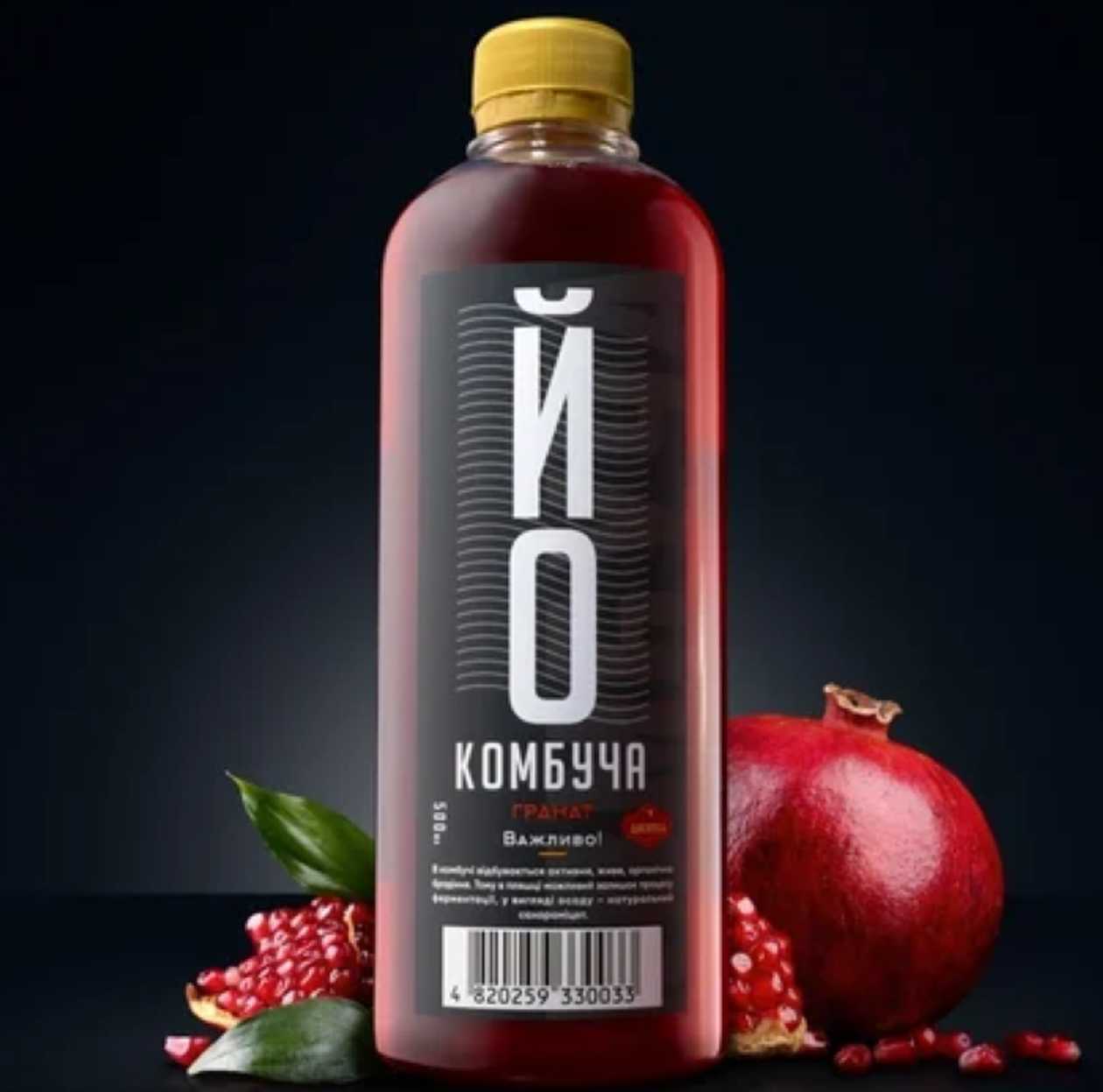 Pomegranate Kombucha (500ml)