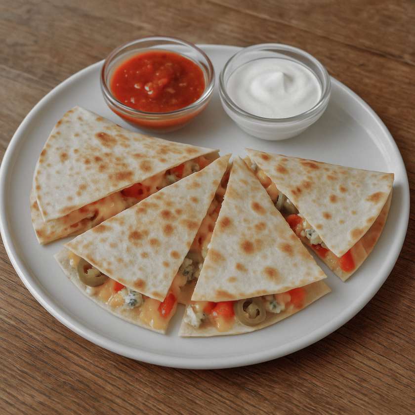159. Cheese Quesadilla (Cheddar, Mozzarella, Blue Cheese)