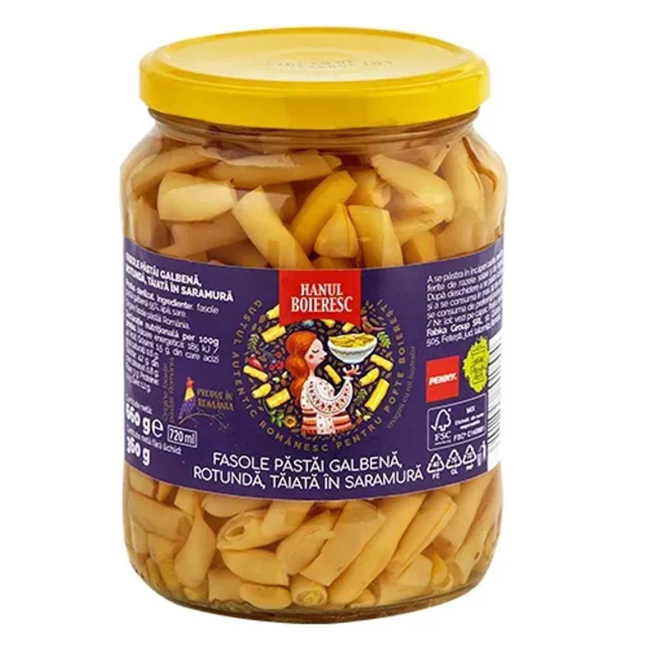 Hanul Boieresc Fasole galbena in saramura 660 g