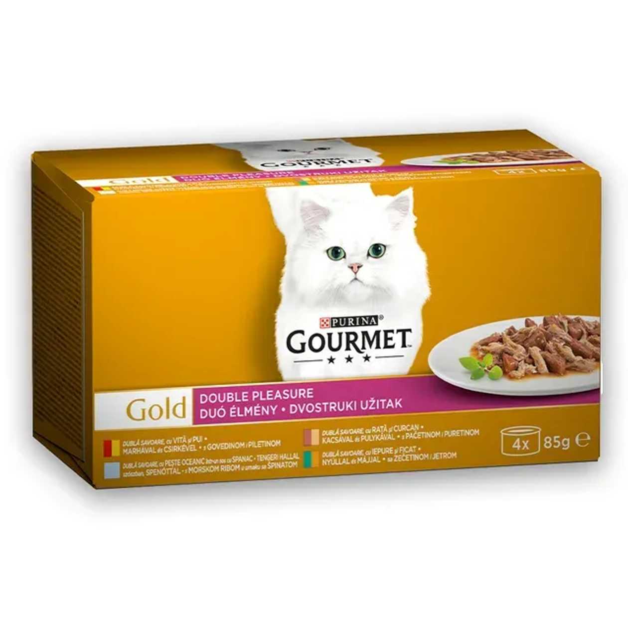 Gourmet gold duo Hrana umeda pisici diverse sortimente 4 x 85 g
