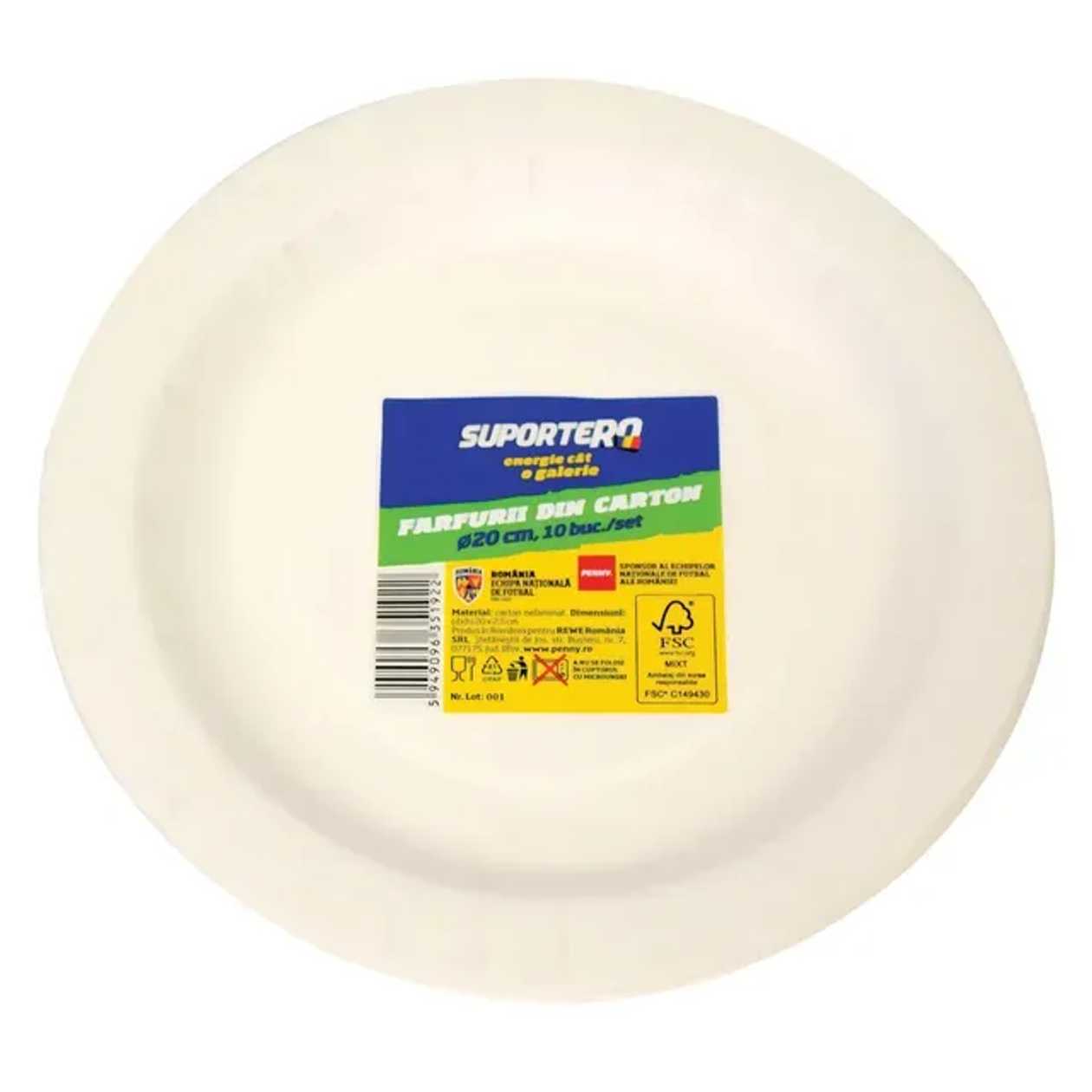 SuporteRO Farfurii din carton ?23 cm, 10 buc / set