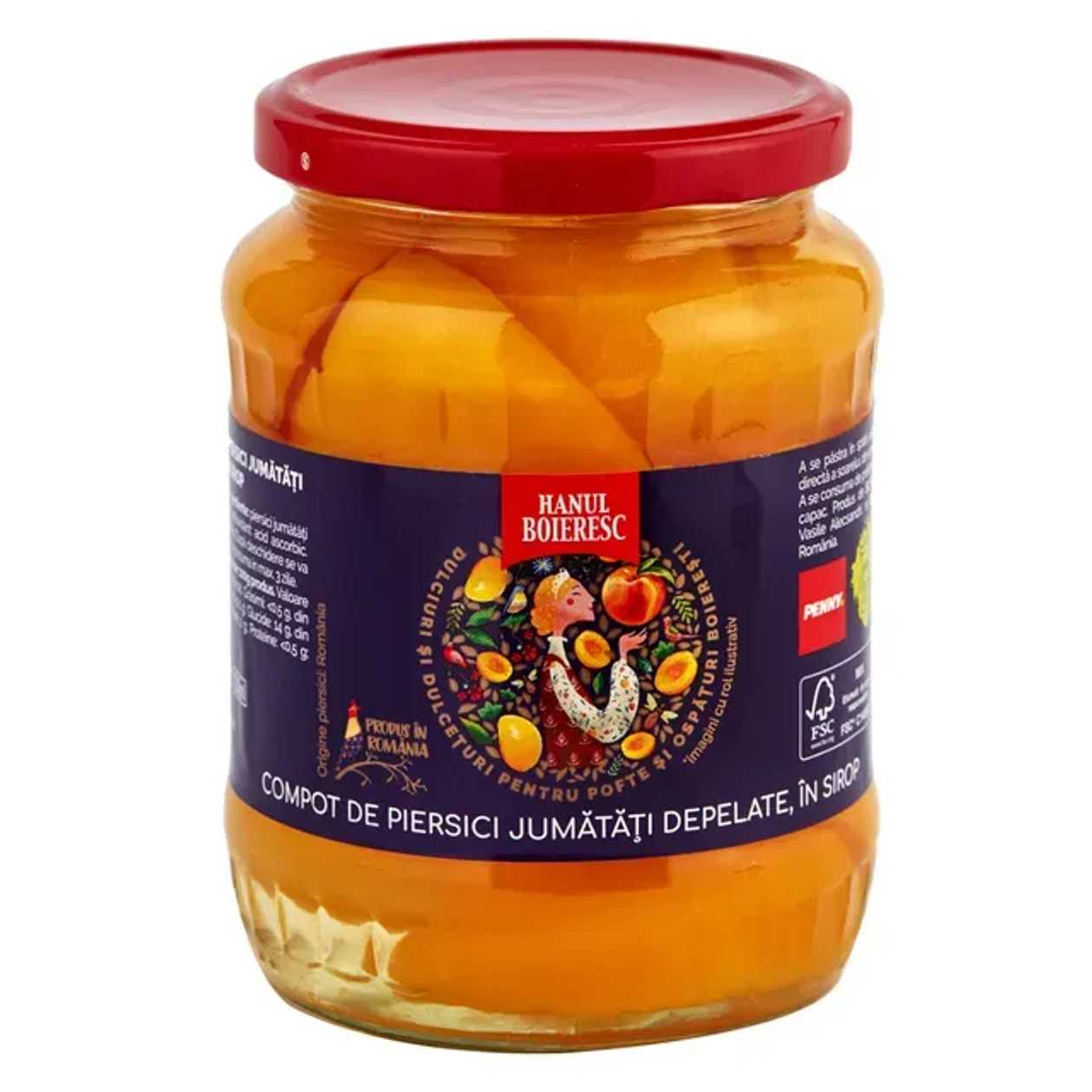 Hanul Boieresc Compot piersici jumatati in sirop 680 g