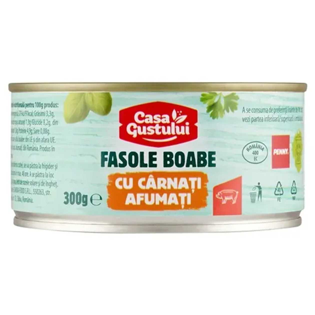 Casa Gustului Fasole boabe cu carnati 300 g