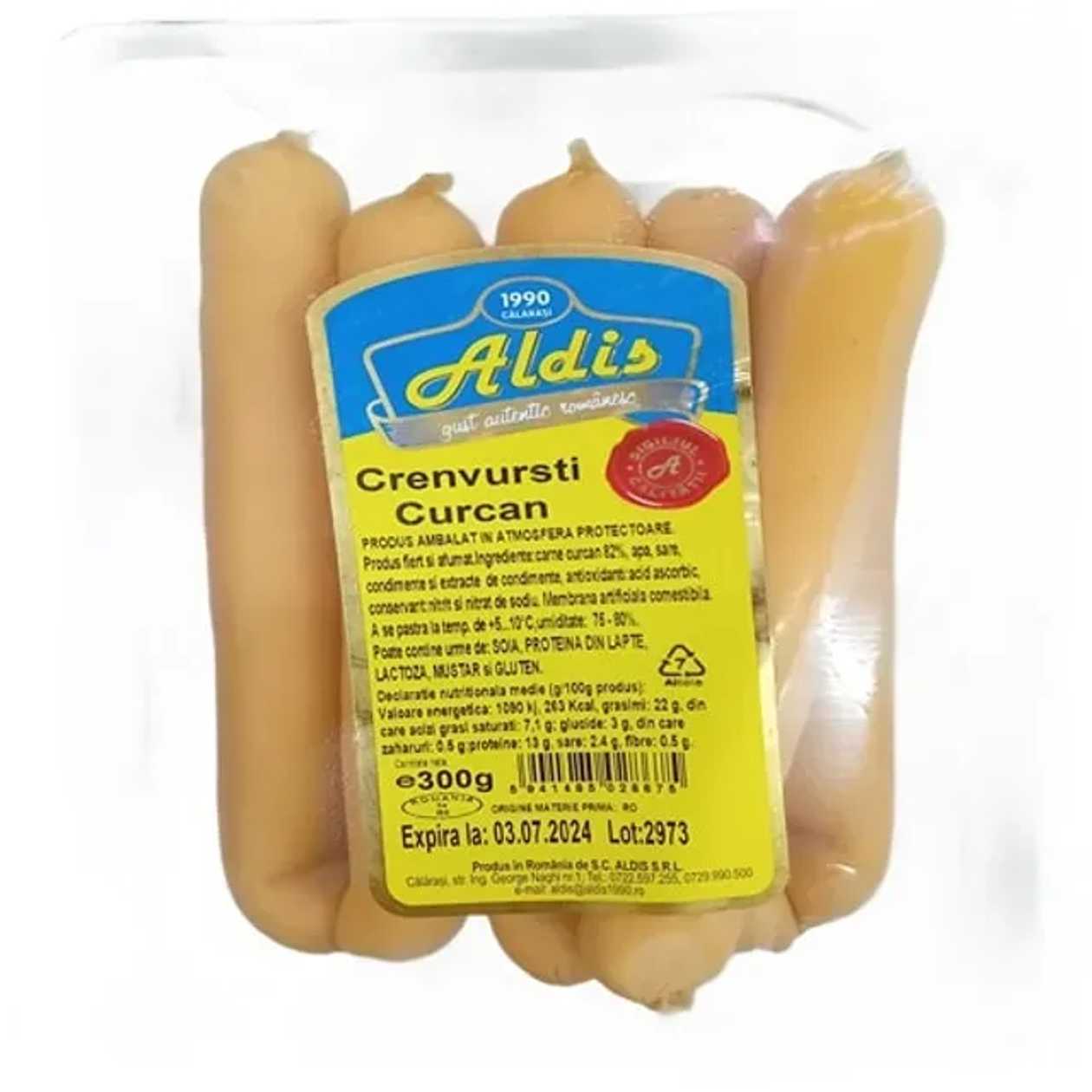 Aldis crenvursti curcan 300 g