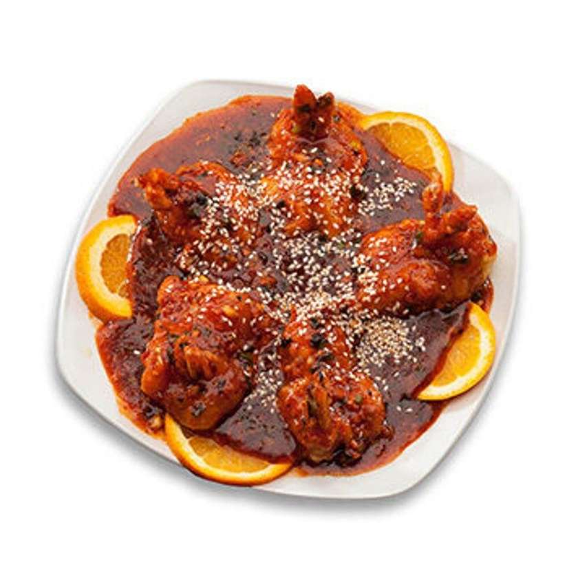 87. King prawns in spicy sesame seed sauce 🌶️