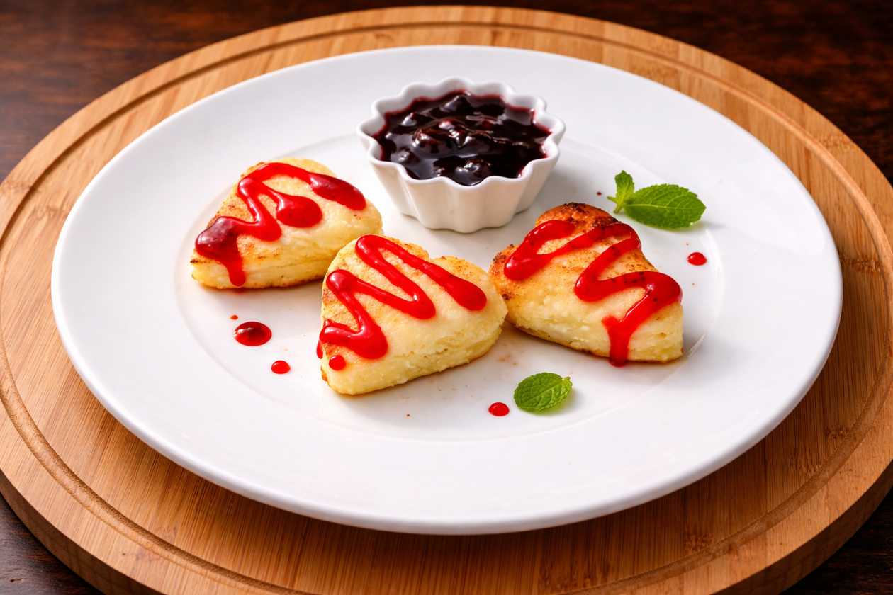 Pancakes with raspberry jam