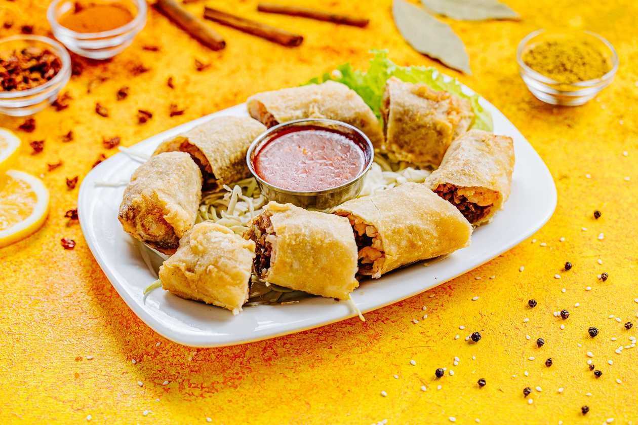 14. Spring rolls with chicken