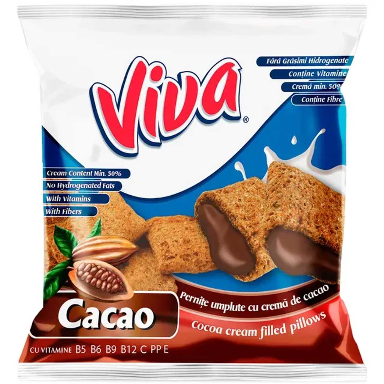Viva Pernite umplute cu crema cacao 100 g