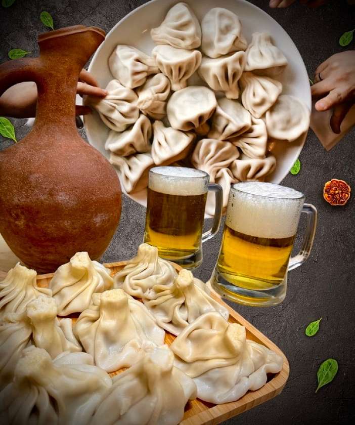Khinkali Mtiuluri 30 Pcs + 1 Liter Beer (Herzog)