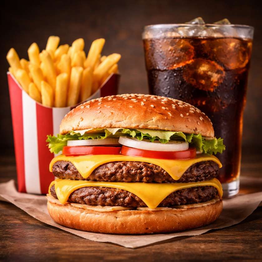 🔥 20% OFF #1 Bestseller Double Cheeseburger Combo (500ml Iced Tea Available)