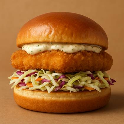 MENIU Sandvici cu Peste pane, cartofi prajiti, bautura racoritoare