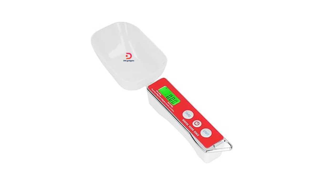 #642A5-3R#Andowl®Q-T189 Digital Spoon Scale with LCD Display and 2 Detachable Measuring Spoons– Red