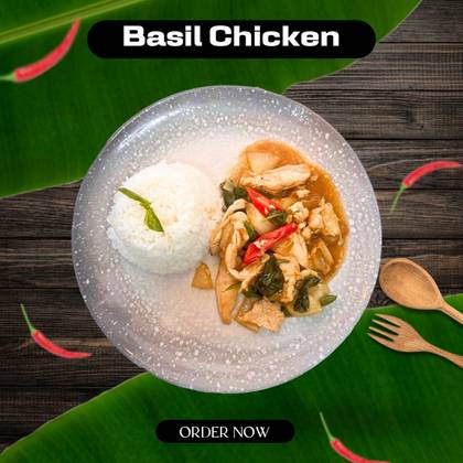 Stir-fried basil chicken