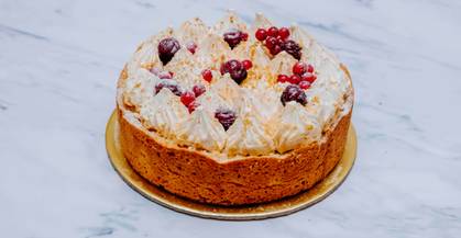 Cheese Pie with Cherry Topping