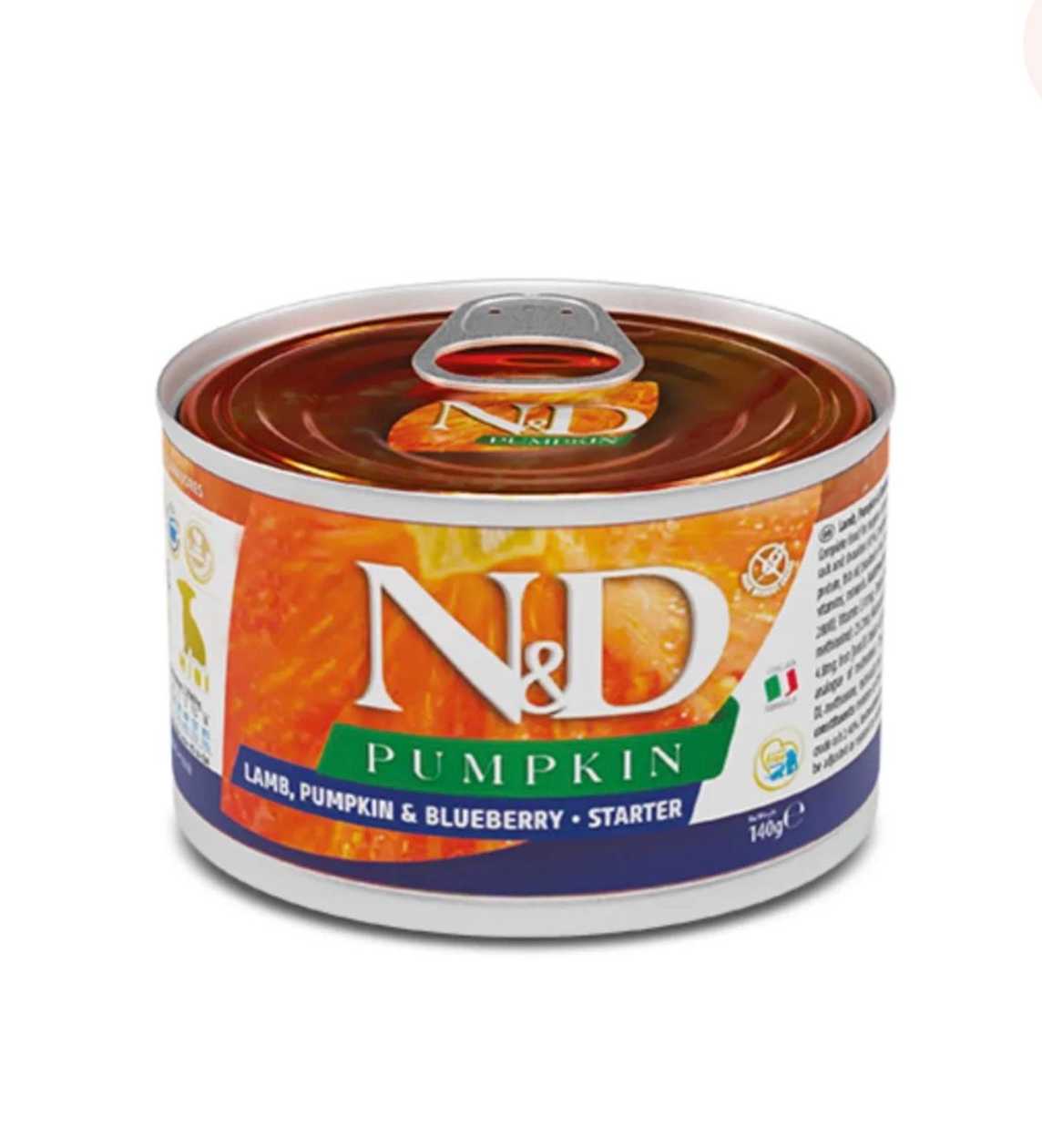 N&D DOG Puppy Starter Canned Food with Lamb, Pumpkin, and Blueberries, 140g
