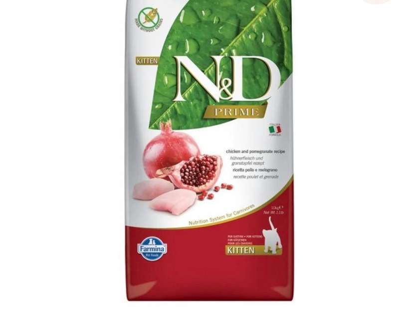 N&D Prime Kitten, Chicken and Pomegranate, Grain-Free Dry Food for Junior Cats Bulk 1 kg