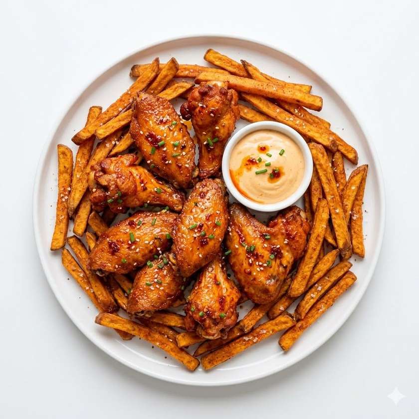 Pikantné kuracie krídla, medovo-pikantná majonéza