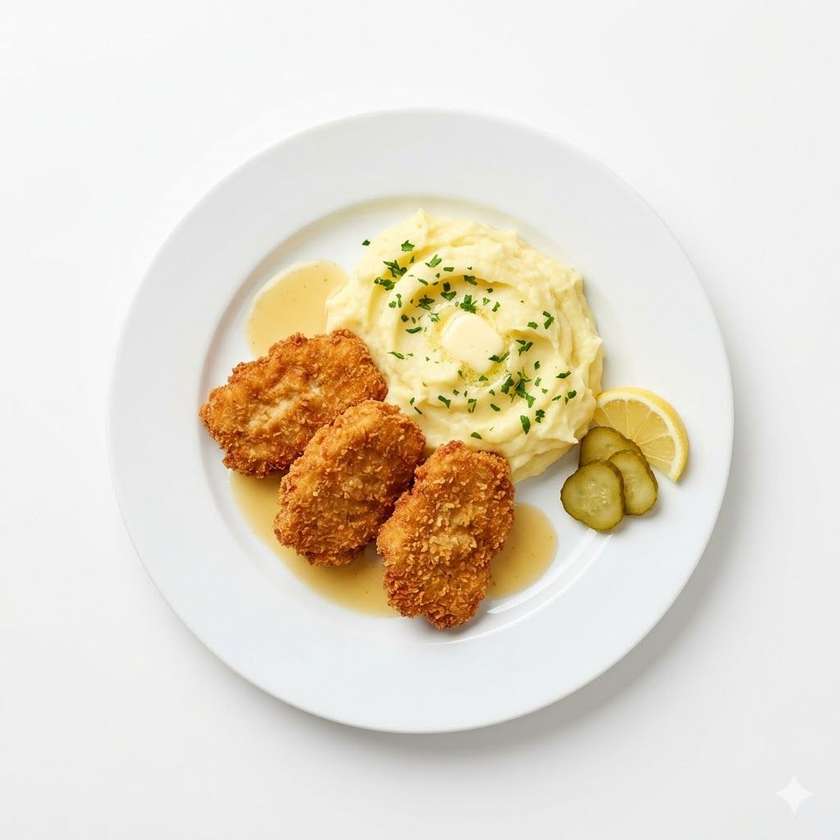 Vyprážané bravčové rezne, zemiakový šalát