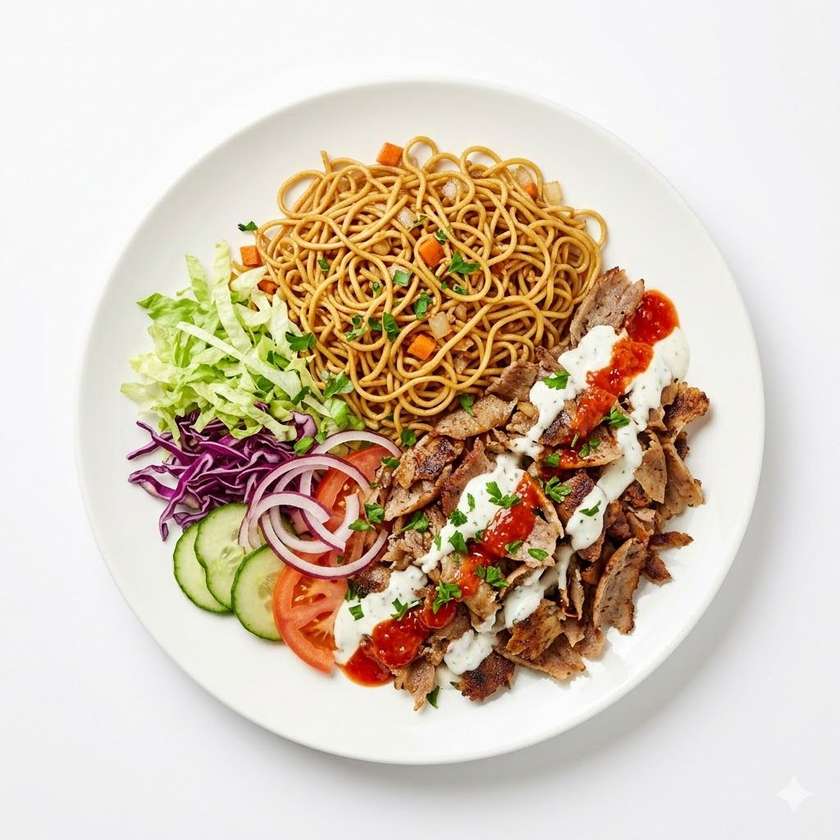 Kebab Talíř S Nudlemi - Malý / Velký