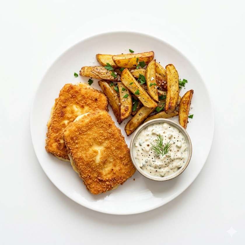 Vyprážaný Eidam, sedliacke hranolky, tatárská omáčka