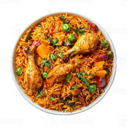 Jollof rice & Salad with Chicken/Fish