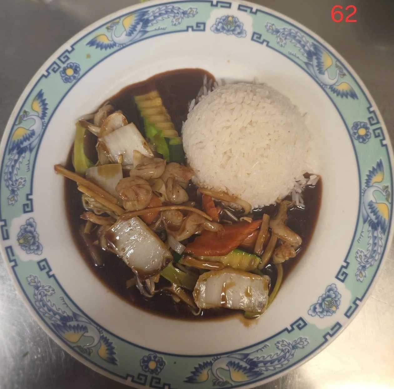 Tôm Xào Rau, Cơm Trắng