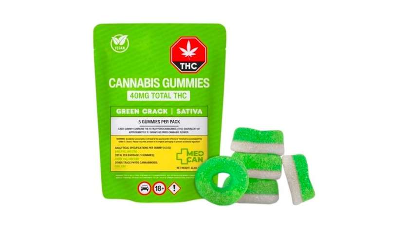 Green Crack Sativa Cannabis Gummies (40Mg THC / 5 PCS)