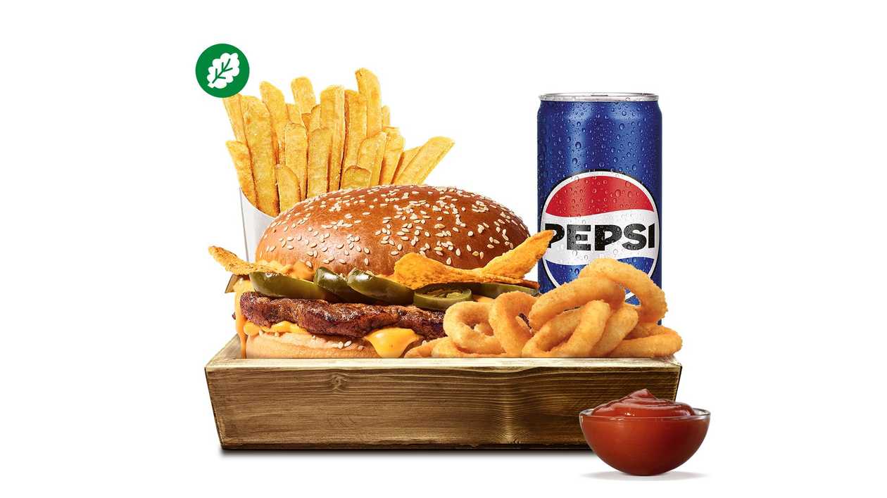 Plant-Based Cheesy Nachos Burger Box