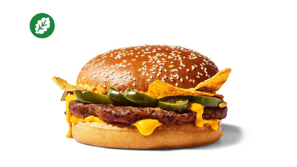 Plant-Based Cheesy Nachos Burger