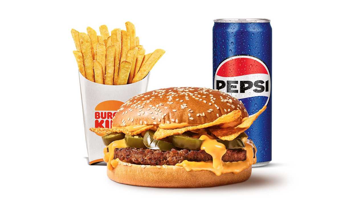 Cheesy Nachos Beef Burger Menu