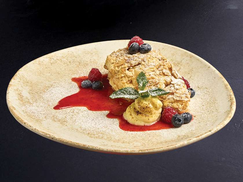 Napoleon with Berry Coulis