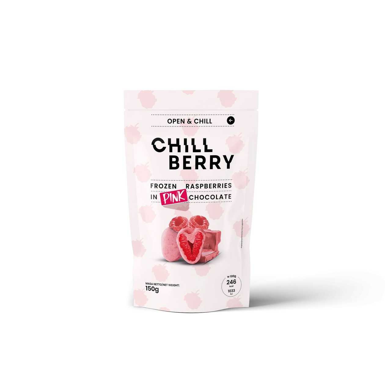 Raspberries in Pink Chocolate Chilberry 150g
