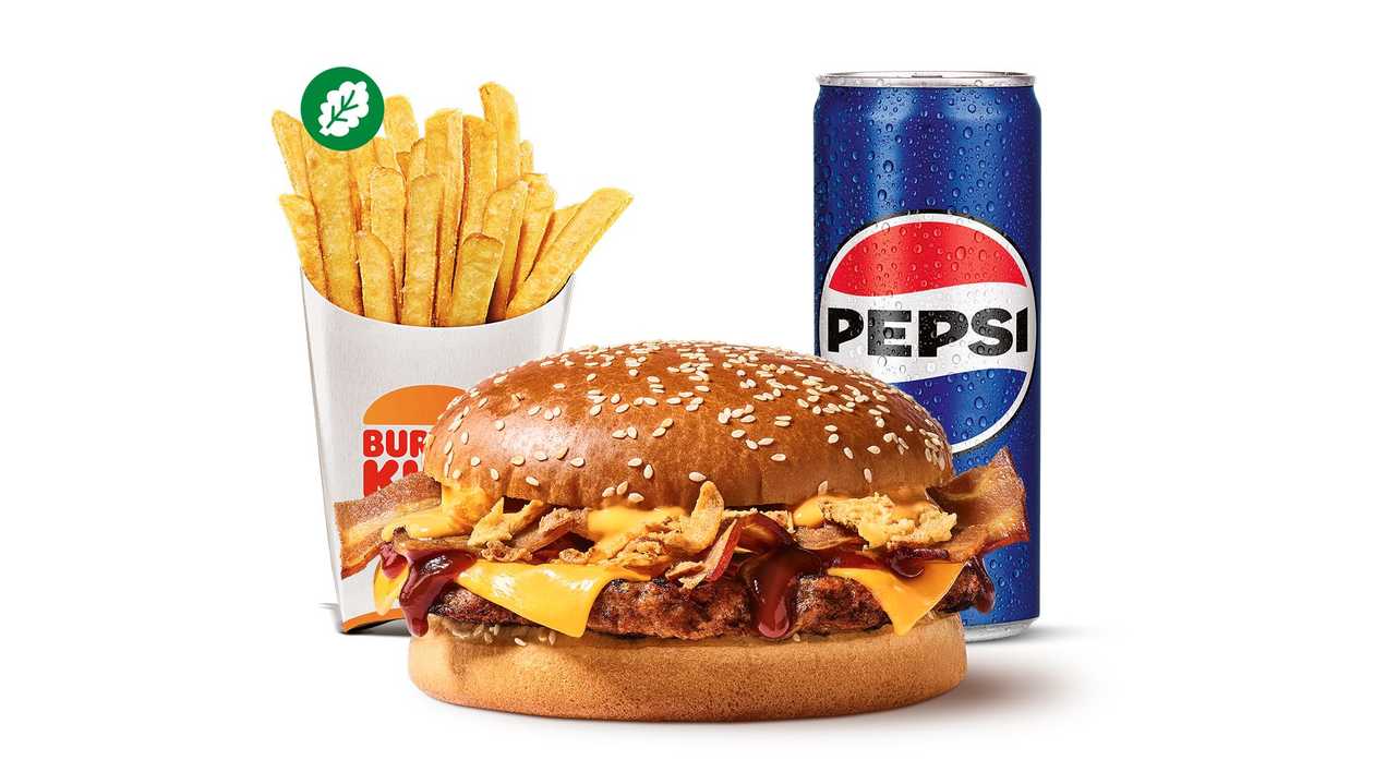 Plant-Based Cheesy BBQ Burger Menu