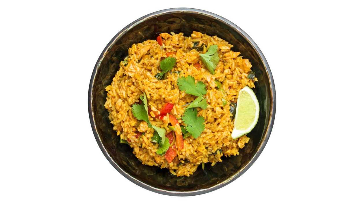 Curry salmon fried rice