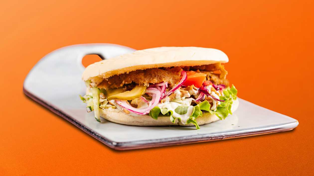 Pita kebab with meat