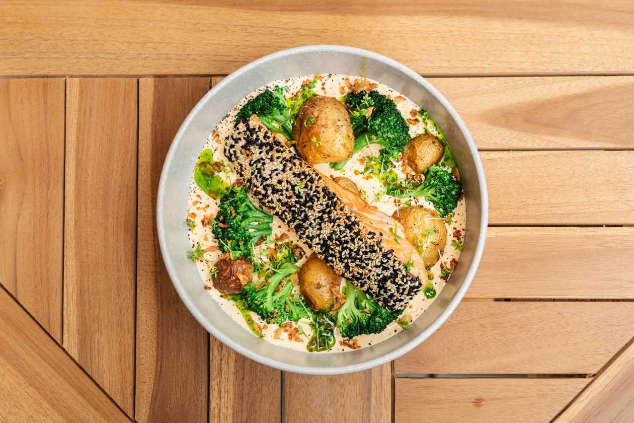 Salmon Steak in Sesame Crust