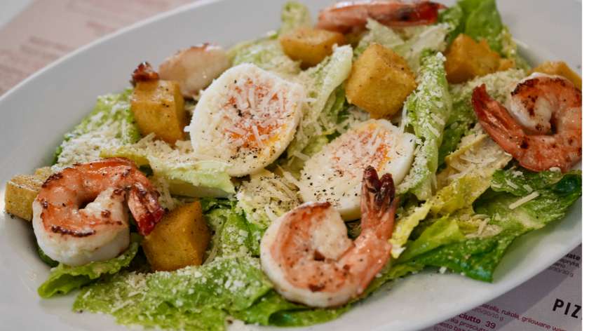 Caesar Salad with Shrimp