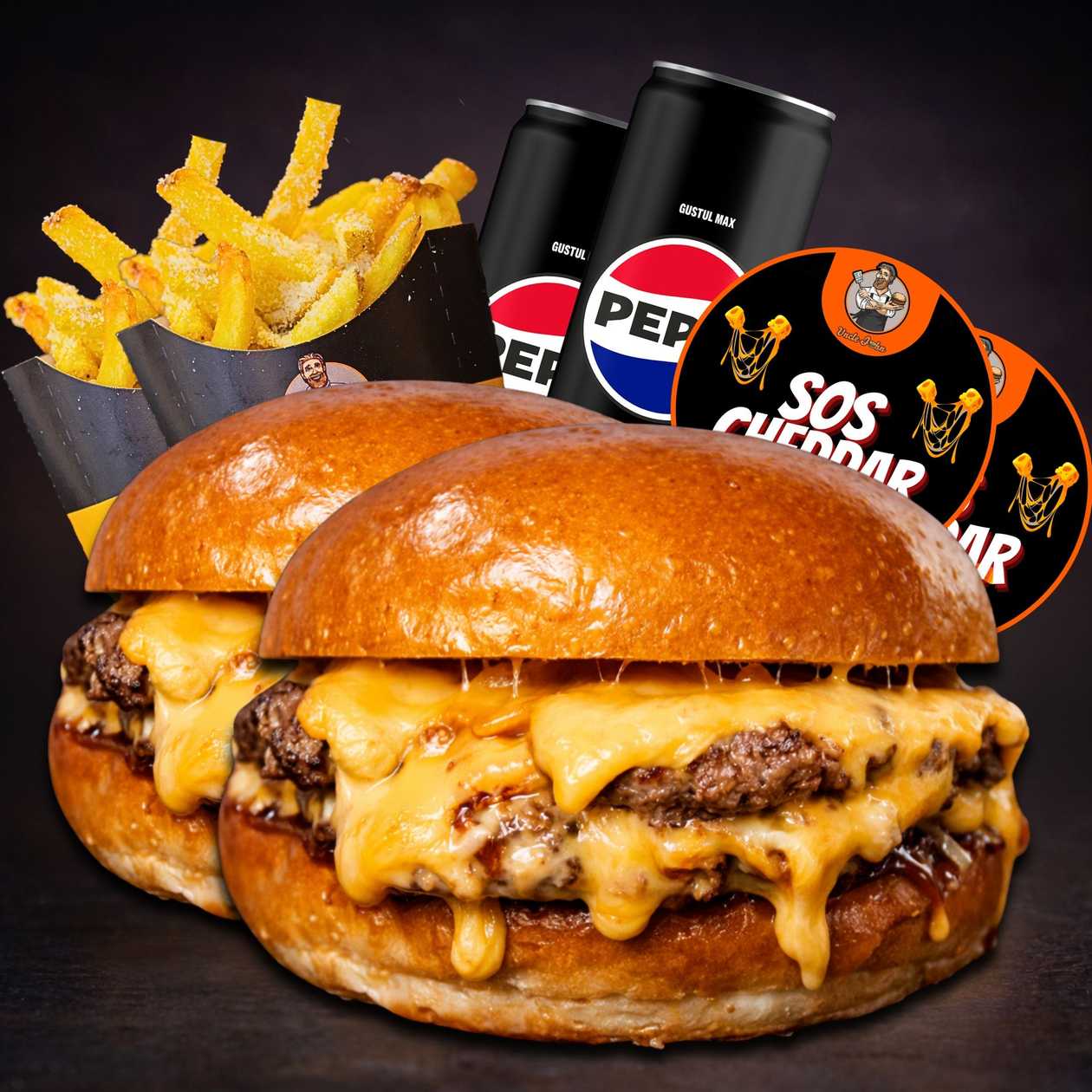 Smashed Combo For 2 ( french fries included& sos & pepsi doza 0.33)