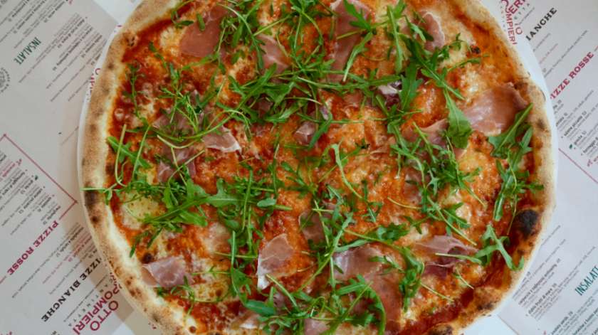 Red Pizza with Prosciutto