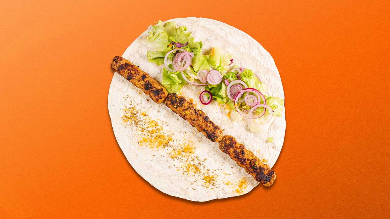 Adana kebab in lavash