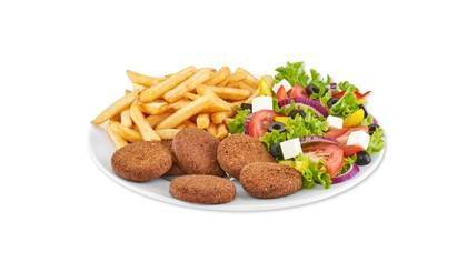 Rollo Wegetariańskie Amerykańskie (mega), frytki, Coca-Cola 0,33l