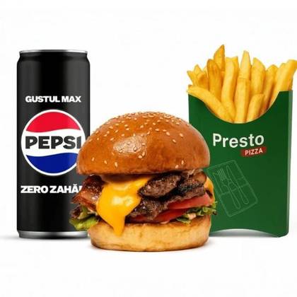 Meniu Cheeseburger vita mediu