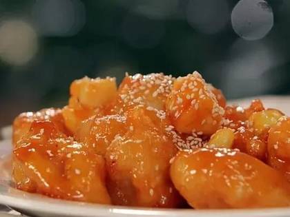 67. Breaded Chicken Bites with Pineapple in Sweet and Sour Sauce