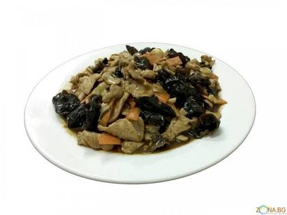 Pork with Mushrooms and Muar Mushrooms