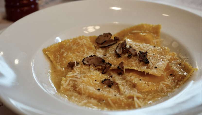 Ravioli with goat truffle